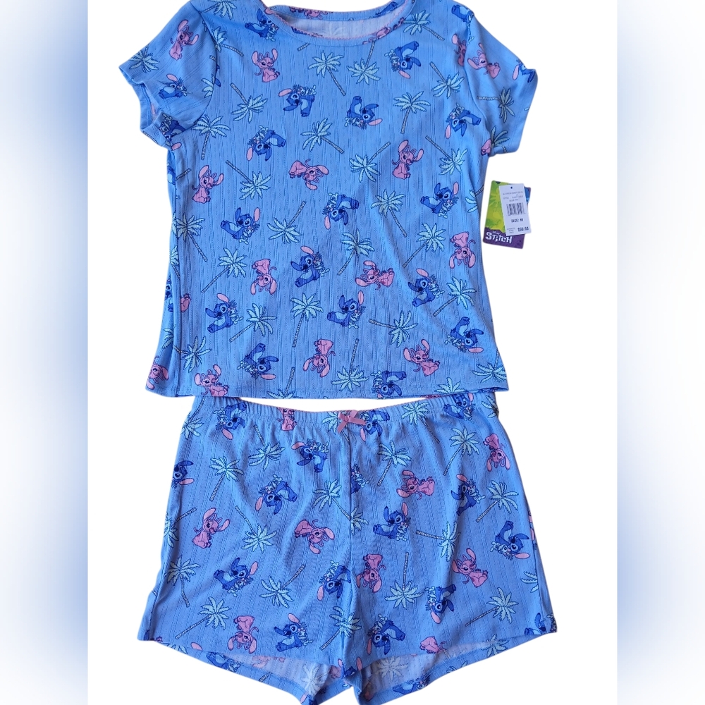Lilo And Stitch ANGEL Disney PAJAMA PJ Short SET Girlhoodcore Cozy Mediuim